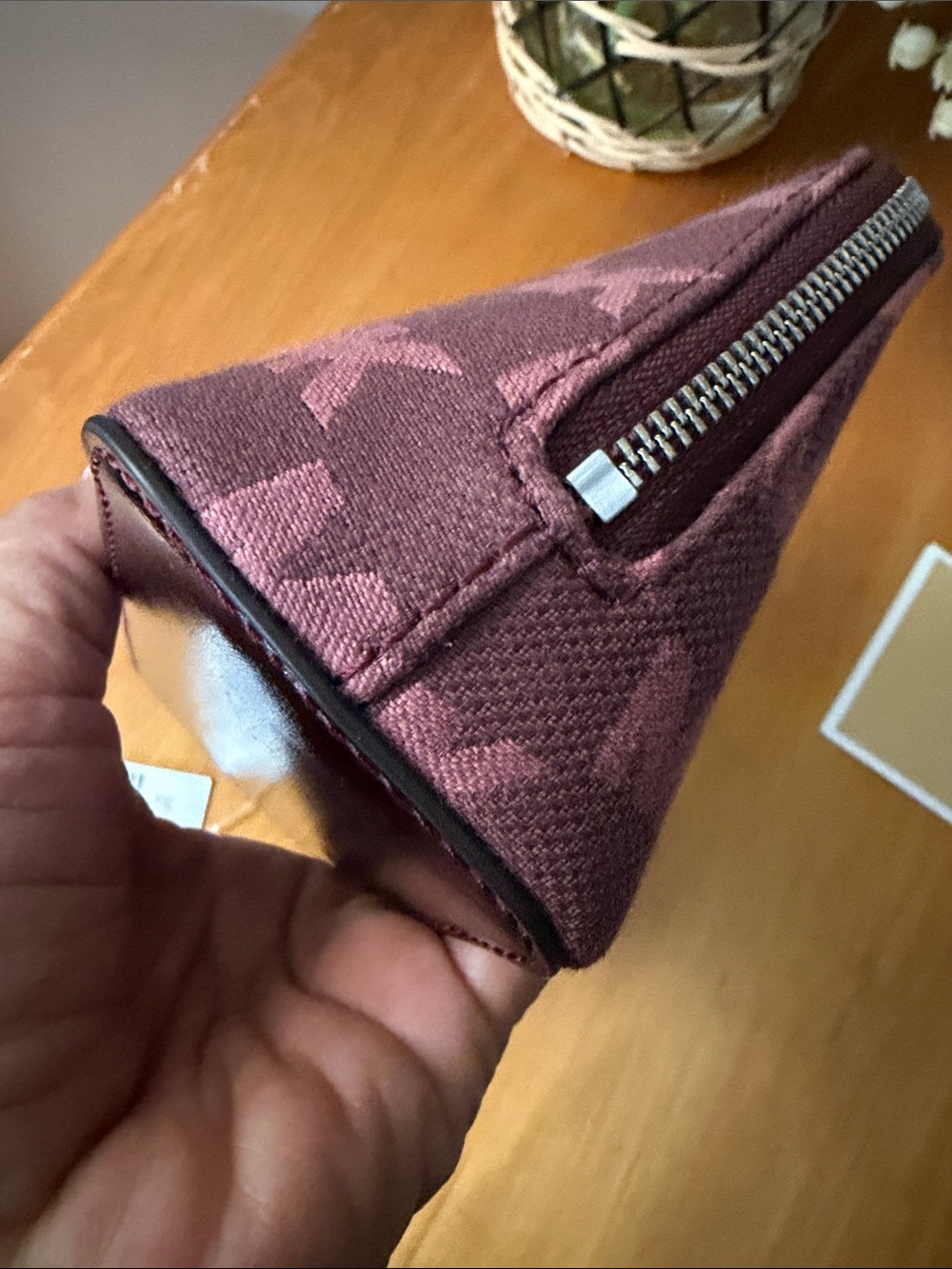 Michael Kors Oxblood MK Logo Cosmetic Case - Picture 9 of 14